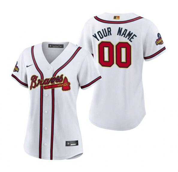 Men's Atlanta Braves Active Player Custom White/Gold World Series Champions 2022-23 Cool Base Stitched Baseball Jersey Men's Atlanta Braves Active Player Custom White/Gold World Series Champions 2022-23 Cool Base Stitched Baseball Jersey